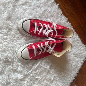 Converse and vans red sneakers. Both size 6